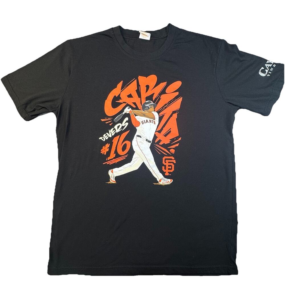 Rafael Devers 16 San Francisco Giants T Shirt Mens M Black Graphic -408